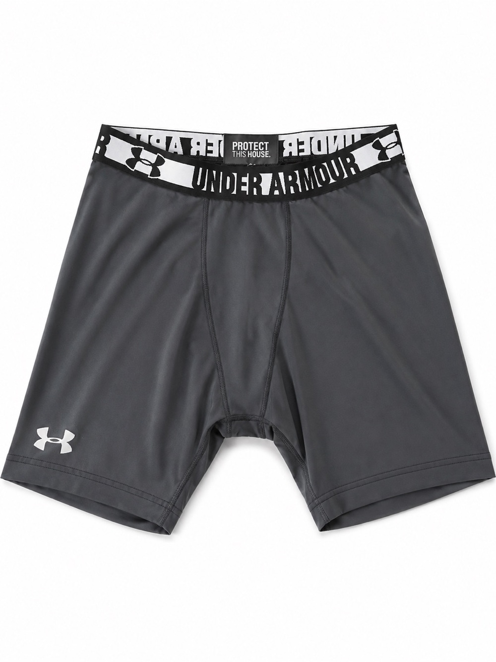 Youth Under Armour HeatGear Compression Shorts Gray Size Large